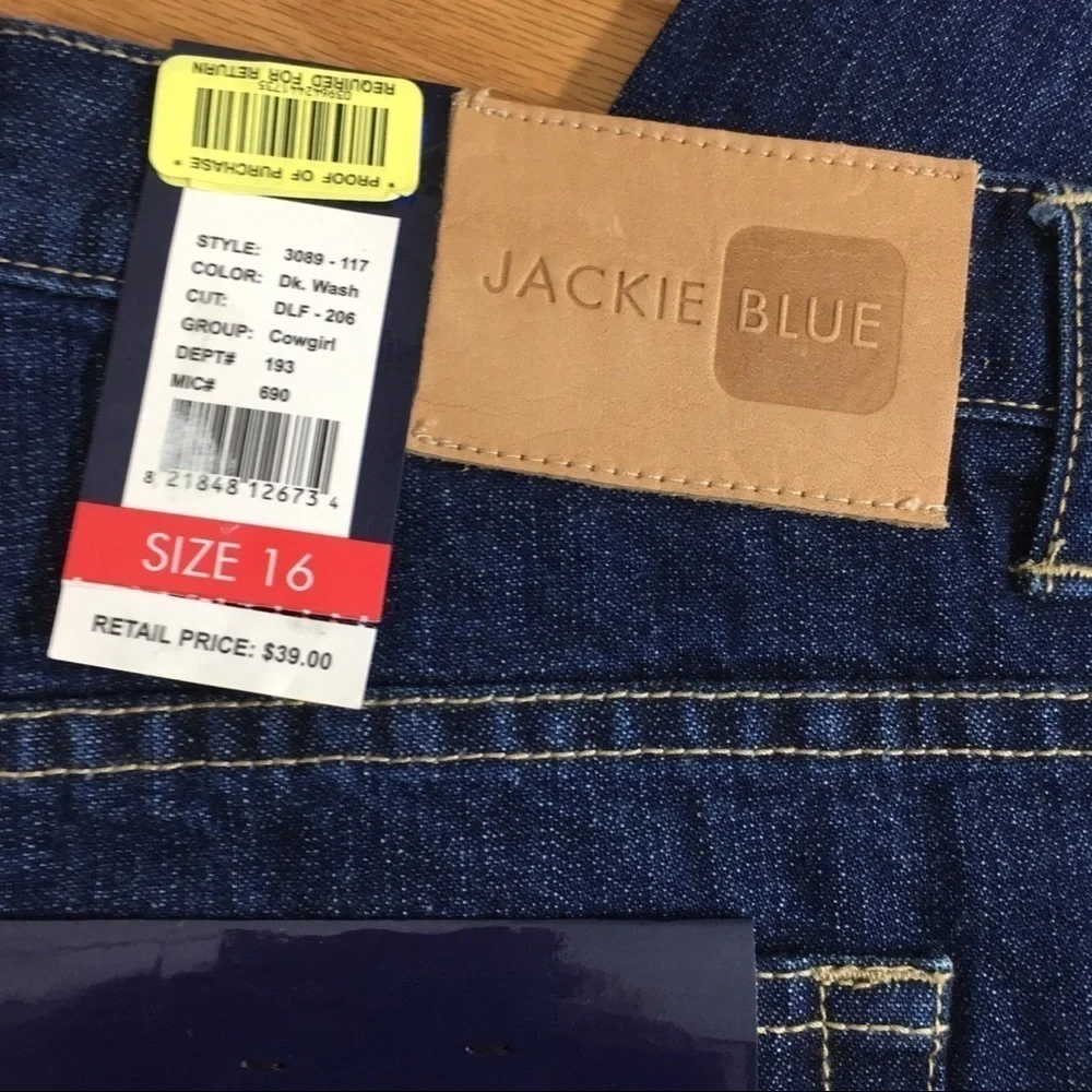 NWT Dark Wash Jackie Blue New Boyfriend Jeans Size 16 - Picture 5 of 5